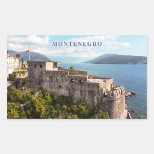 Pegatina Rectangular Texto personalizado Montenegro