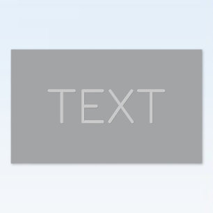 Pegatina Rectangular Texto simple con apariencia tridimensional Gris