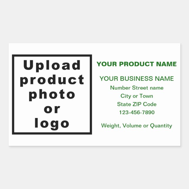 Pegatina Rectangular Textos mínimos ecológicos de productos empresarial (Anverso)