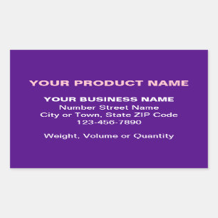 Pegatina Rectangular Textos mínimos sencillos de producto comercial sob