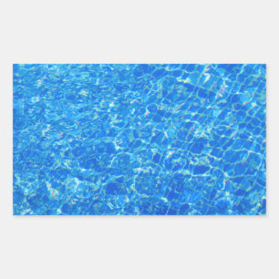 Pegatina Rectangular textura clara de agua azul