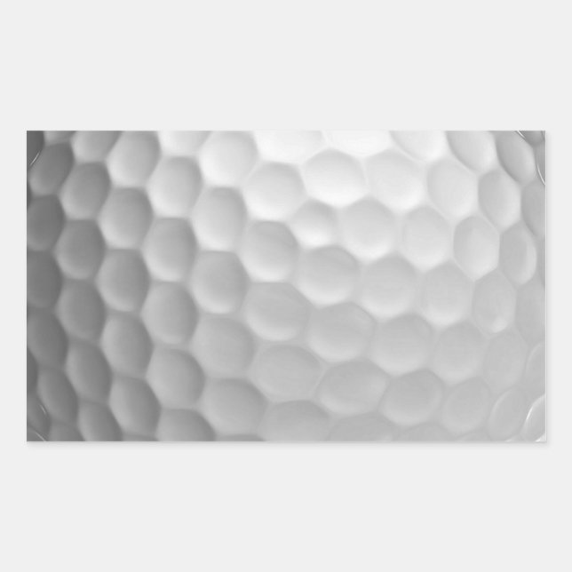 Pegatina Rectangular Textura de Bola de Golf Blanca con Hoyuelos (Anverso)