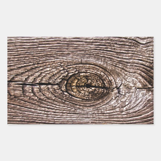 Pegatina Rectangular Textura de grano de madera (Anverso)