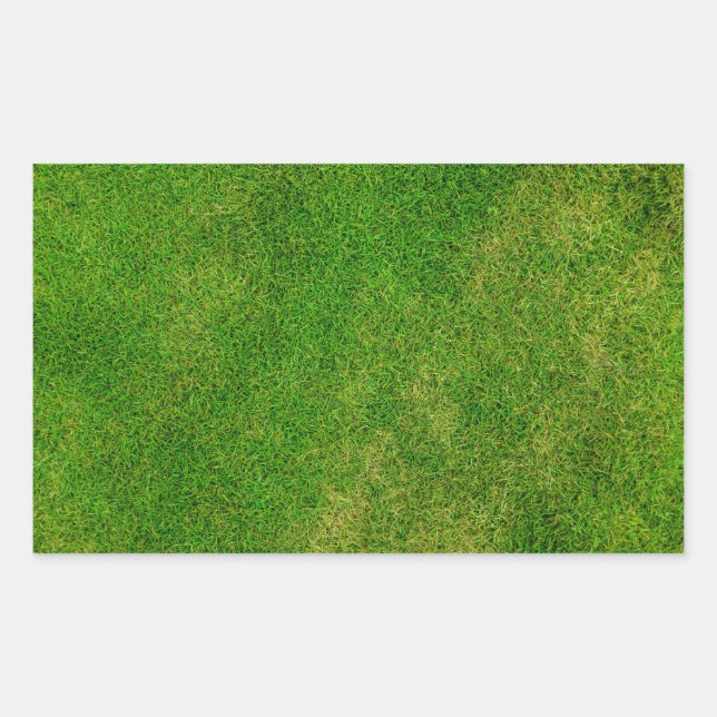 Pegatina Rectangular Textura de hierba verde (Anverso)