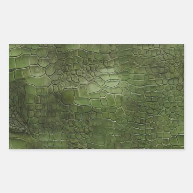 Pegatina Rectangular textura de piel de cocodrilo (Anverso)