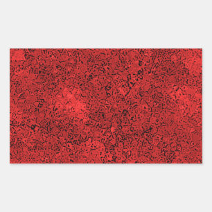 Pegatina Rectangular Textura del rock del lava rojo