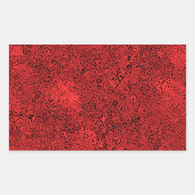 Pegatina Rectangular Textura del rock del lava rojo (Anverso)