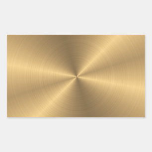 Pegatina Rectangular Textura radial metálica de oro personalizada