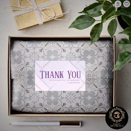 Pegatina Rectangular Thank You Business Sticker Lavender & Plum