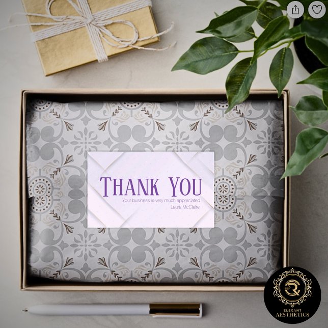Pegatina Rectangular Thank You Business Sticker Lavender & Plum (Subido por el creador)
