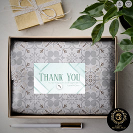 Pegatina Rectangular Thank You Business Sticker Mint & Seafoam Green