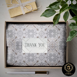 Pegatina Rectangular Thank You Business Sticker Silver Gray & Platinum