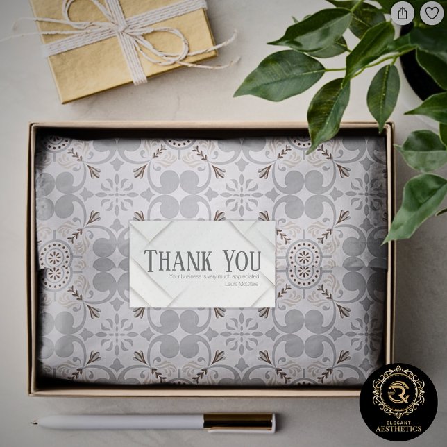 Pegatina Rectangular Thank You Business Sticker Silver Gray & Platinum (Subido por el creador)