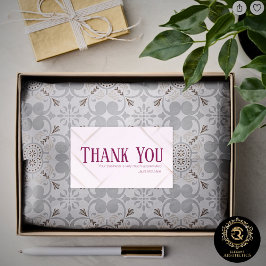 Pegatina Rectangular Thank You Business Sticker Soft Pink & Berry Red