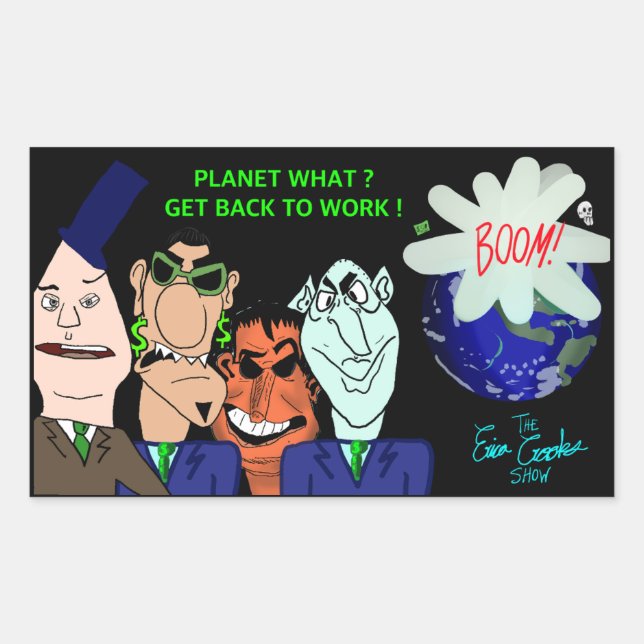 Pegatina Rectangular The Erica Crooks Show: Planet? Get back to work! (Anverso)