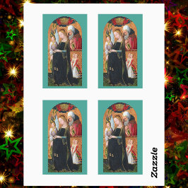 Pegatina Rectangular The Expectant Madonna with Saint Joseph 4-UP