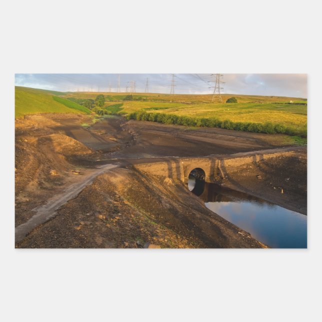 Pegatina Rectangular The Old Packhorse Bridge of Baitings (Anverso)