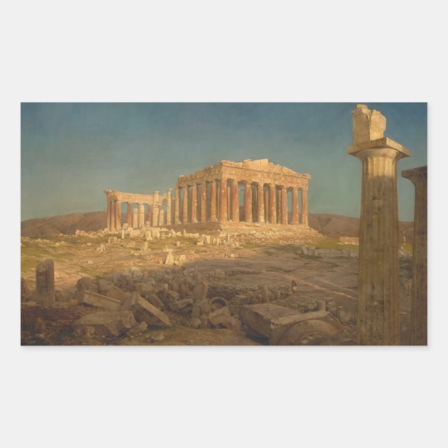 Pegatina Rectangular The Parthenon - Frederic Edwin Church (1871) (Anverso)