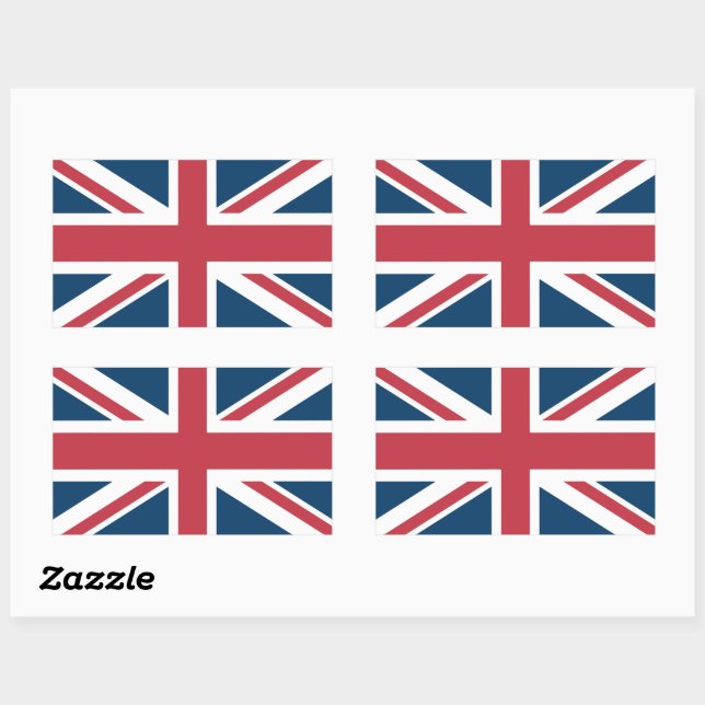 Pegatina Rectangular The Union Jack British Flag (Hoja)