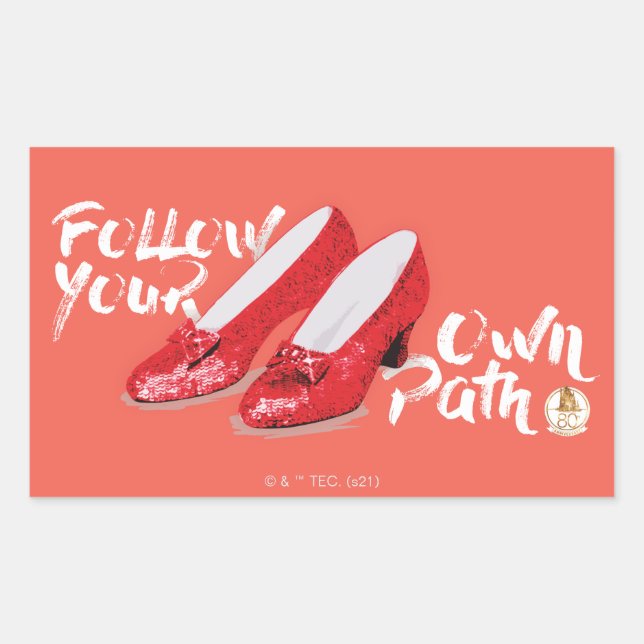 Pegatina Rectangular The Wizard Of Oz™ | Follow Your Own Path (Anverso)