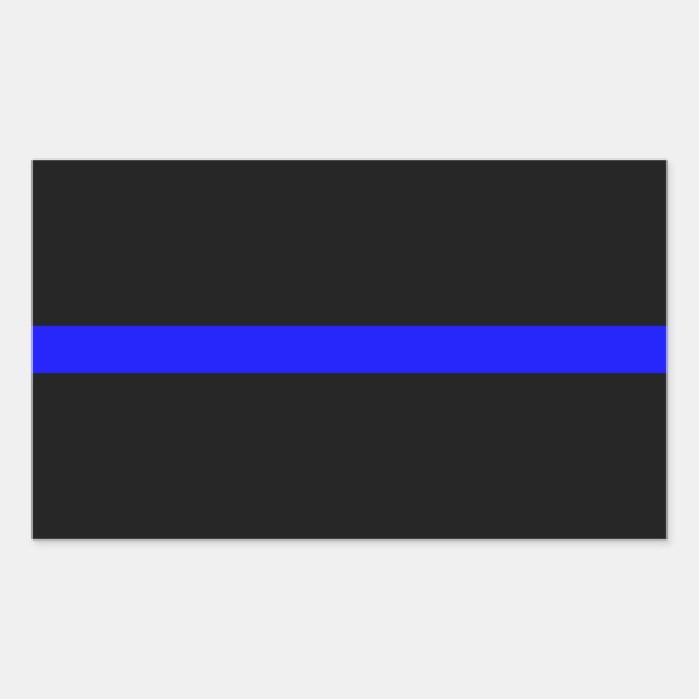 Pegatina Rectangular Thin Blue Line Memorial Simbólico en (Anverso)
