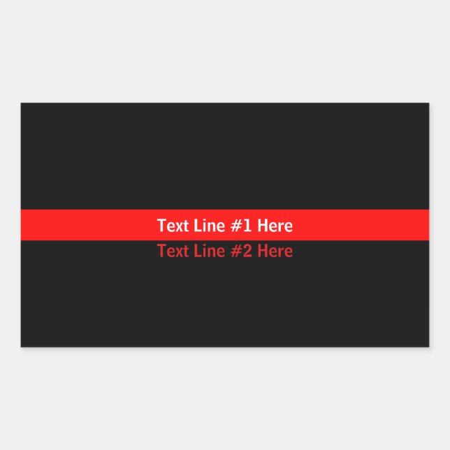 Pegatina Rectangular Thin Red Line Memorial Simbólico con texto en (Anverso)
