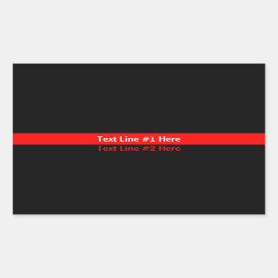 Pegatina Rectangular Thin Red Line Memorial Simbólico con texto en