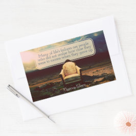 Pegatina Rectangular Thomas Edison cita Inspiradora "Fracasos"