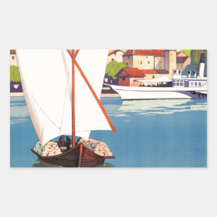 Pegatina Rectangular Thonon Les Bains Francia Viaja Europa