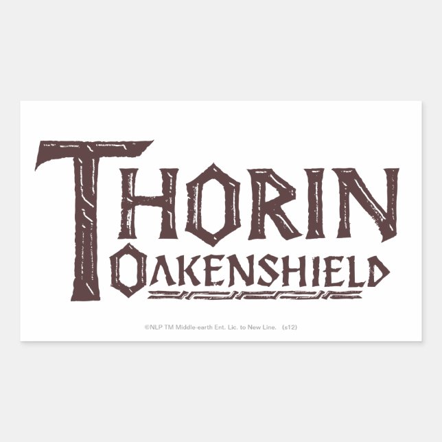 Pegatina Rectangular THORIN OAKENSHIELD™ Logo Brown (Anverso)