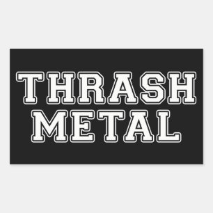 Pegatina Rectangular Thrash Metalizado