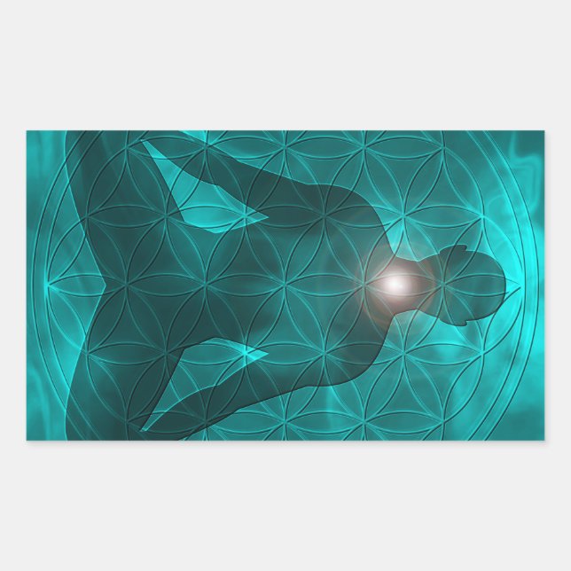 Pegatina Rectangular Throat Chakra Vishuddha (Anverso)