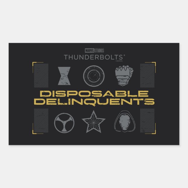 Pegatina Rectangular Thunderbolts* | Disposable Delinquents (Anverso)