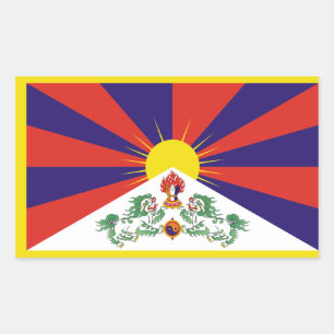 Pegatina Rectangular Tíbet/bandera tibetana