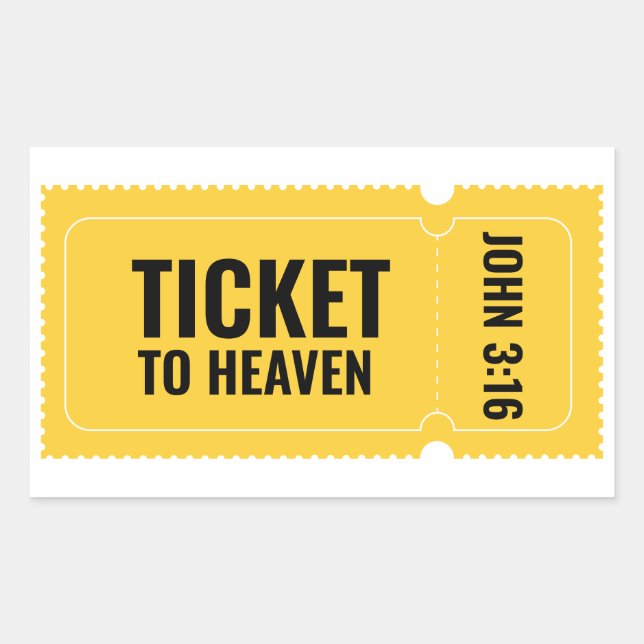 Pegatina Rectangular Ticket al cielo (Anverso)