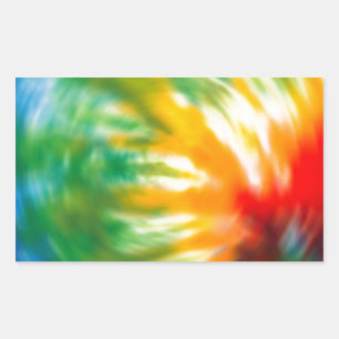 Pegatina Rectangular Tie Dyed Time