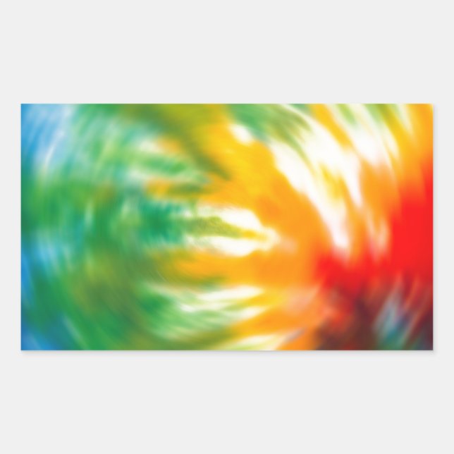 Pegatina Rectangular Tie Dyed Time (Anverso)