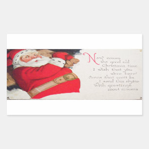 Pegatina Rectangular Tiempo Papá Noel del navidad