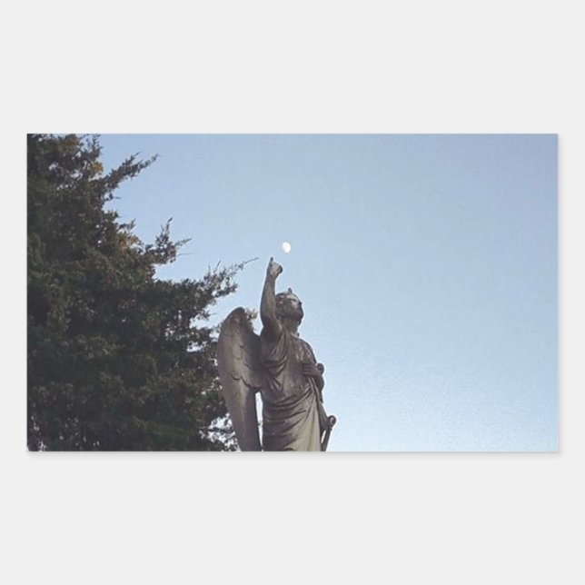 Pegatina Rectangular Tiene la luna en sus manos. (Anverso)