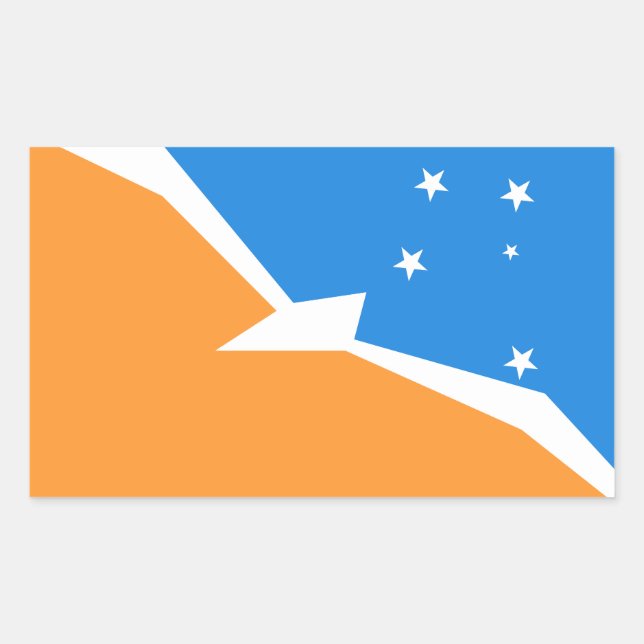 Pegatina Rectangular Tierra del Fuego (Anverso)