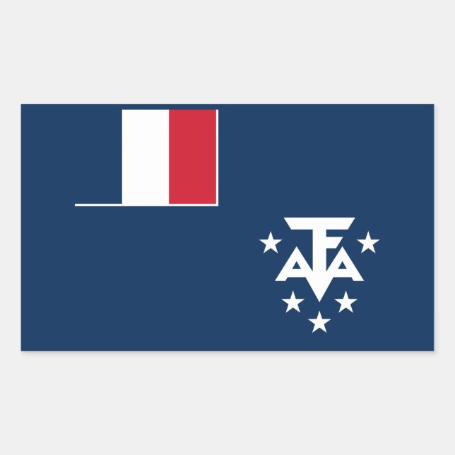 Pegatina Rectangular Tierras Australes y Antárticas Francesas (Anverso)