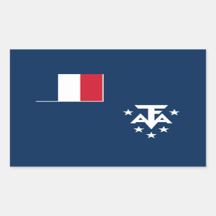 Pegatina Rectangular Tierras Australes y Antárticas Francesas
