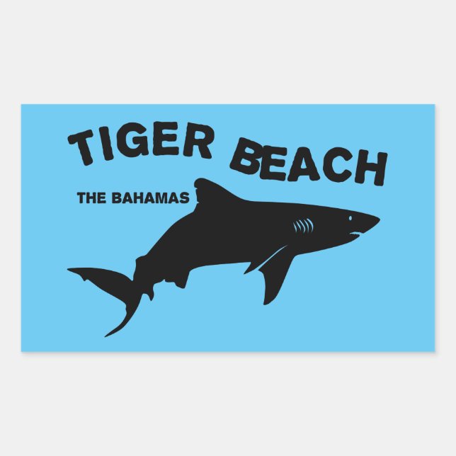 Pegatina Rectangular Tiger Beach - Bahamas | Submarinismo con tiburones (Anverso)
