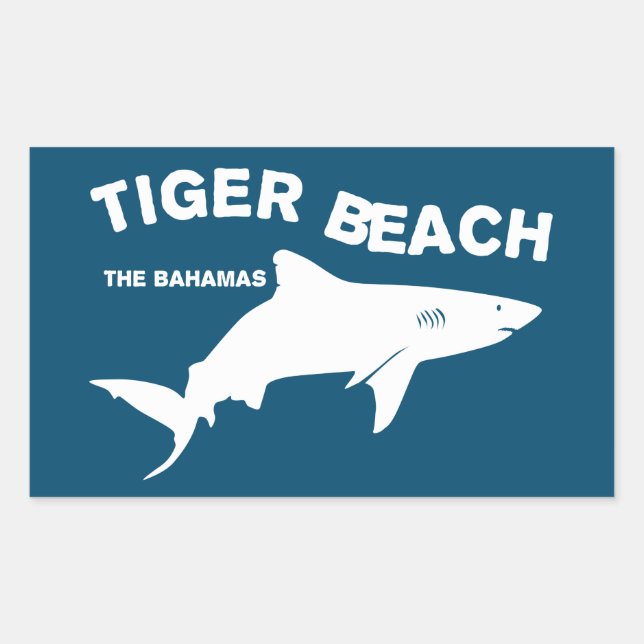Pegatina Rectangular Tiger Beach - Bahamas | Submarinismo con tiburones (Anverso)