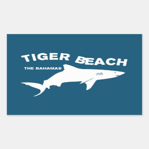 Pegatina Rectangular Tiger Beach - Bahamas   Submarinismo con tiburones