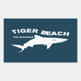 Pegatina Rectangular Tiger Beach - El buceo de tiburones en las Bahamas