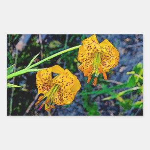 Pegatina Rectangular Tiger Lily
