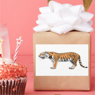 Pegatina Rectangular Tigre
