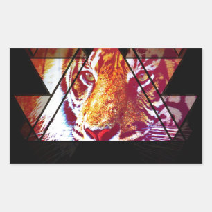 Pegatina Rectangular Tigre