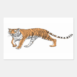 Pegatina Rectangular Tigre 2